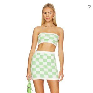 Superdown Darla Skirt Set (Green and White Checkered) size Small